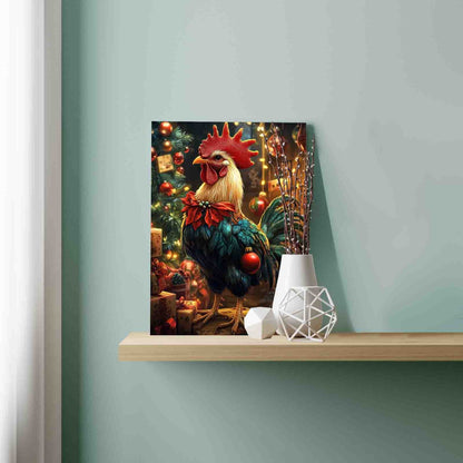 Festive Rooster Christmas Paint by Numbers
