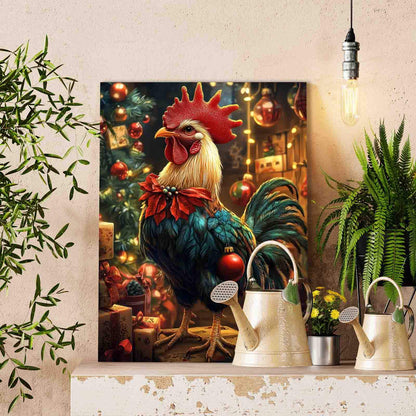 Festive Rooster Christmas Paint by Numbers