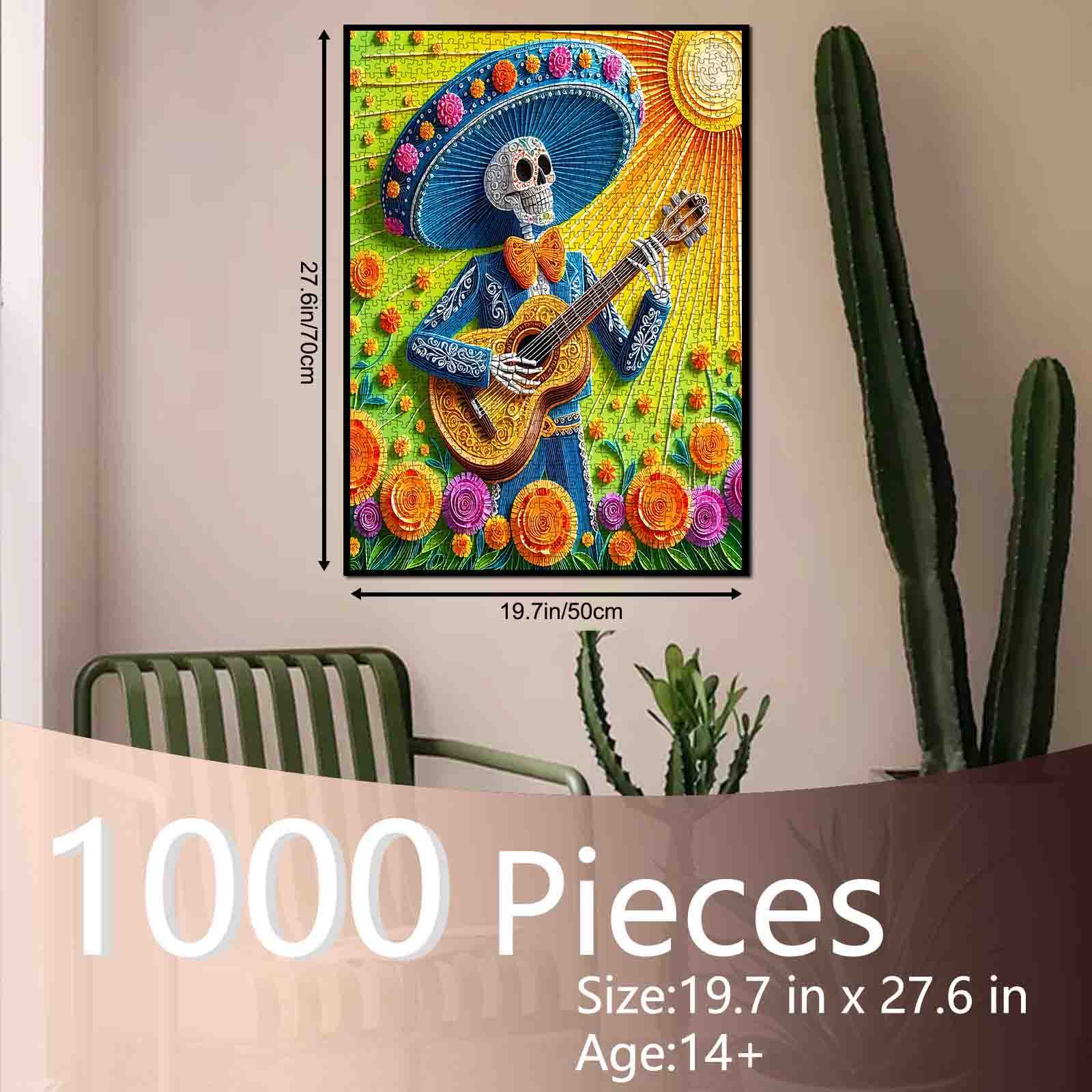 Fiesta Skeleton Guitarist Jigsaw Puzzle