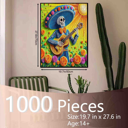 Fiesta Skeleton Guitarist Jigsaw Puzzle