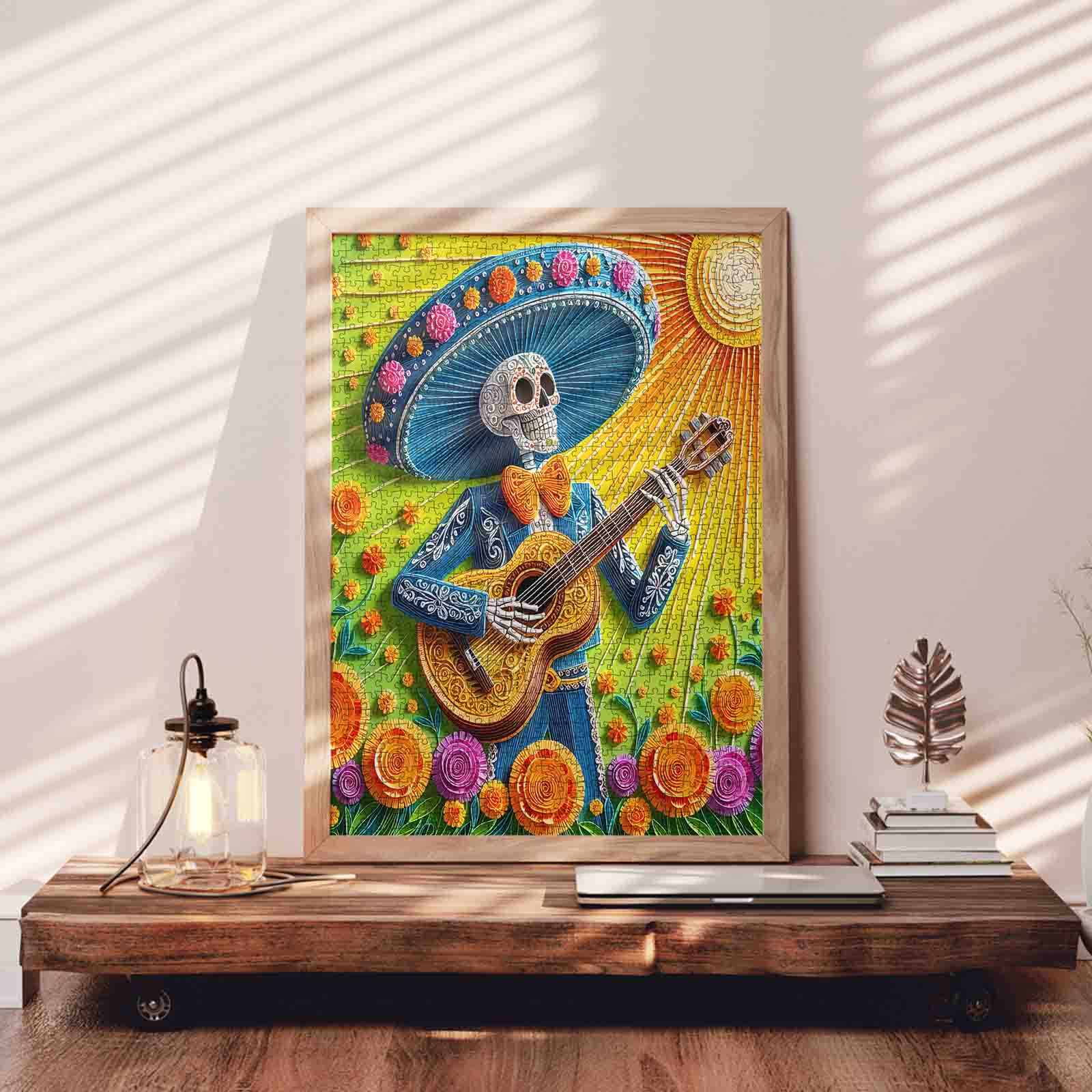 Fiesta Skeleton Guitarist Jigsaw Puzzle