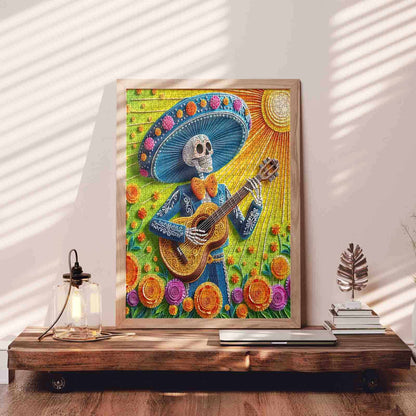Fiesta Skeleton Guitarist Jigsaw Puzzle