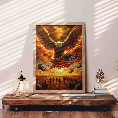 Flaming Eagle of Freedom Jigsaw Puzzle