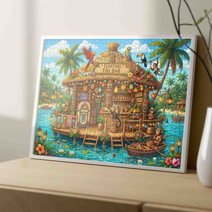 Floating Tropical Tiki Bar Jigsaw Puzzle