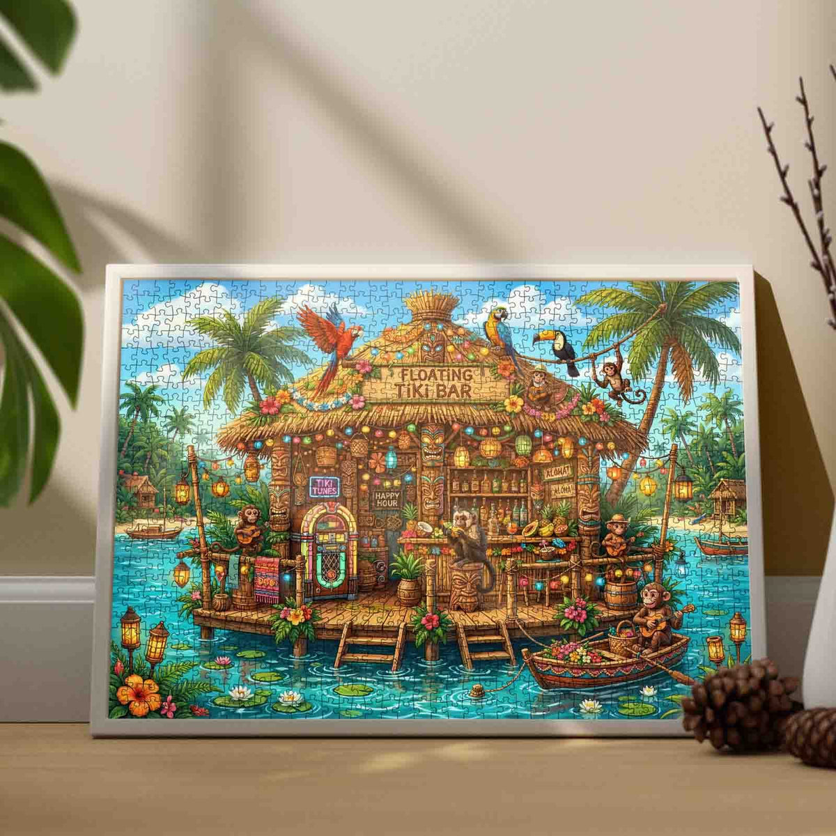 Floating Tropical Tiki Bar Jigsaw Puzzle