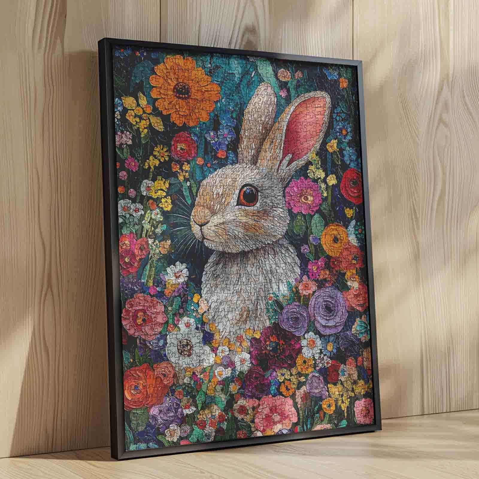 Floral Bunny Bloom Jigsaw Puzzle