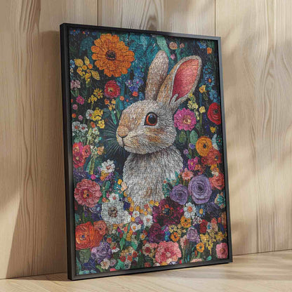 Floral Bunny Bloom Jigsaw Puzzle