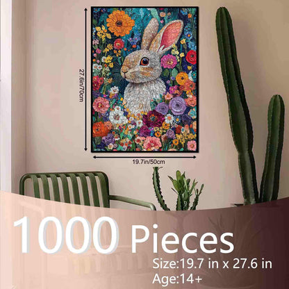 Floral Bunny Bloom Jigsaw Puzzle