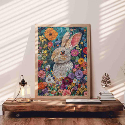Floral Bunny Bloom Jigsaw Puzzle