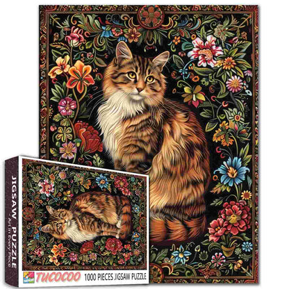 Floral Cat Jigsaw Puzzle