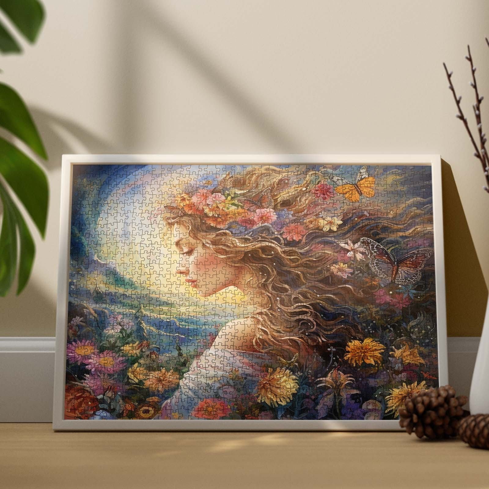 Floral Dream Woman Jigsaw Puzzle