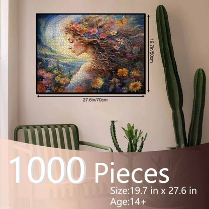 Floral Dream Woman Jigsaw Puzzle
