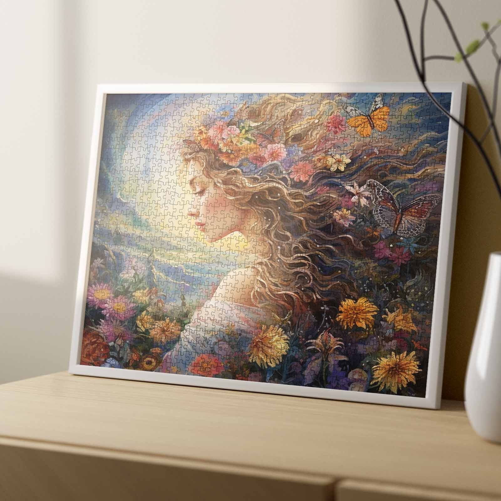 Floral Dream Woman Jigsaw Puzzle