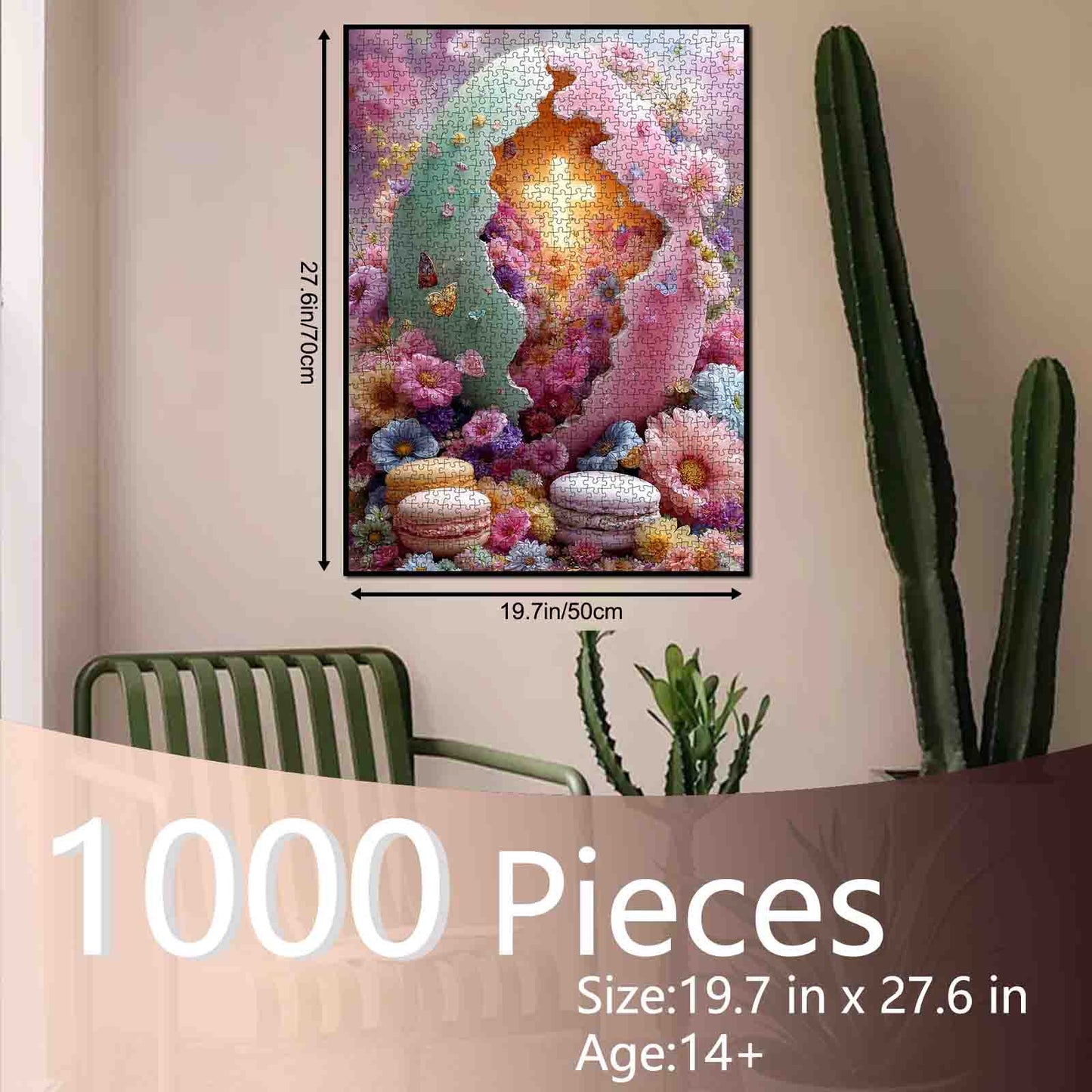 Floral Easter Bunny Silhouette Dream Jigsaw Puzzle