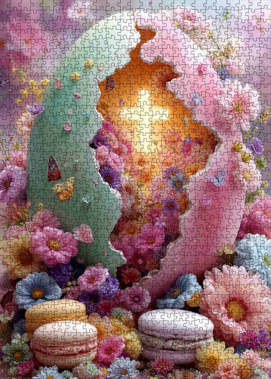 Floral Easter Bunny Silhouette Dream Jigsaw Puzzle