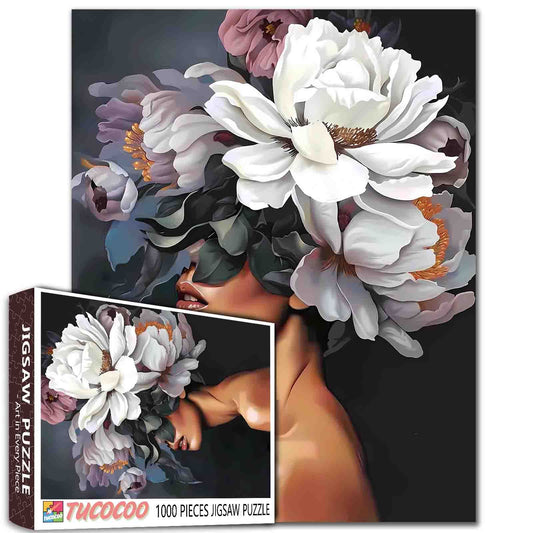 Floral Elegance Portrait Jigsaw Puzzle