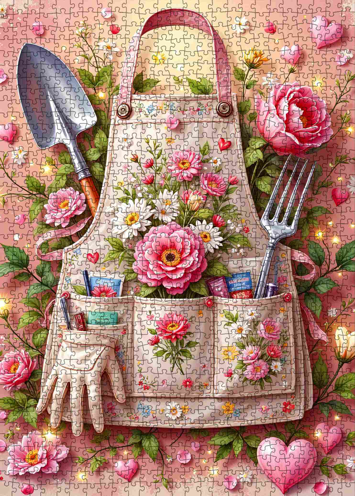 Floral Garden Apron Love Jigsaw Puzzle