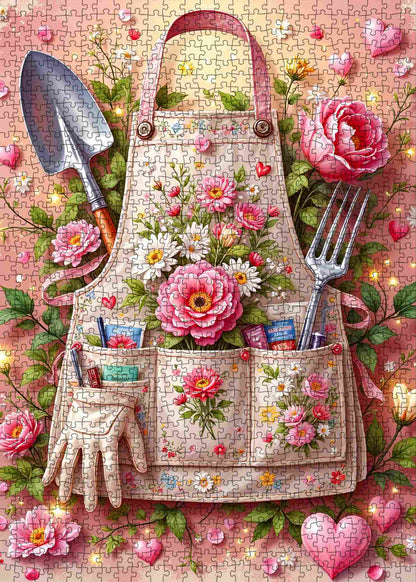 Floral Garden Apron Love Jigsaw Puzzle