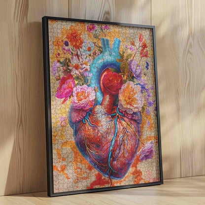Floral Heart Anatomy Jigsaw Puzzle