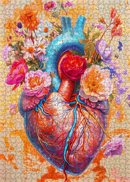 Floral Heart Anatomy Jigsaw Puzzle