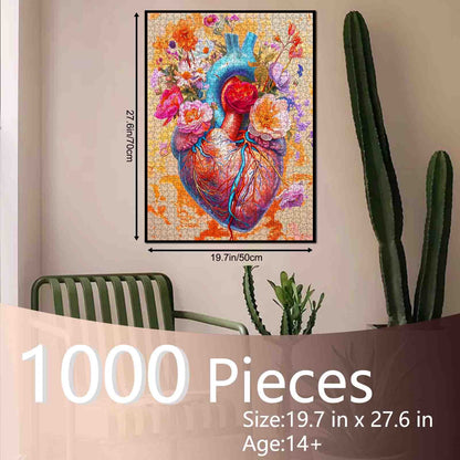 Floral Heart Anatomy Jigsaw Puzzle