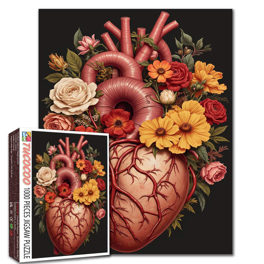 Floral Heart Jigsaw Puzzle