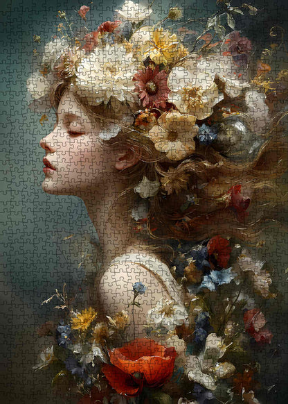 Floral Muse Portrait Fantasy Jigsaw Puzzle