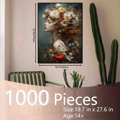 Floral Muse Portrait Fantasy Jigsaw Puzzle