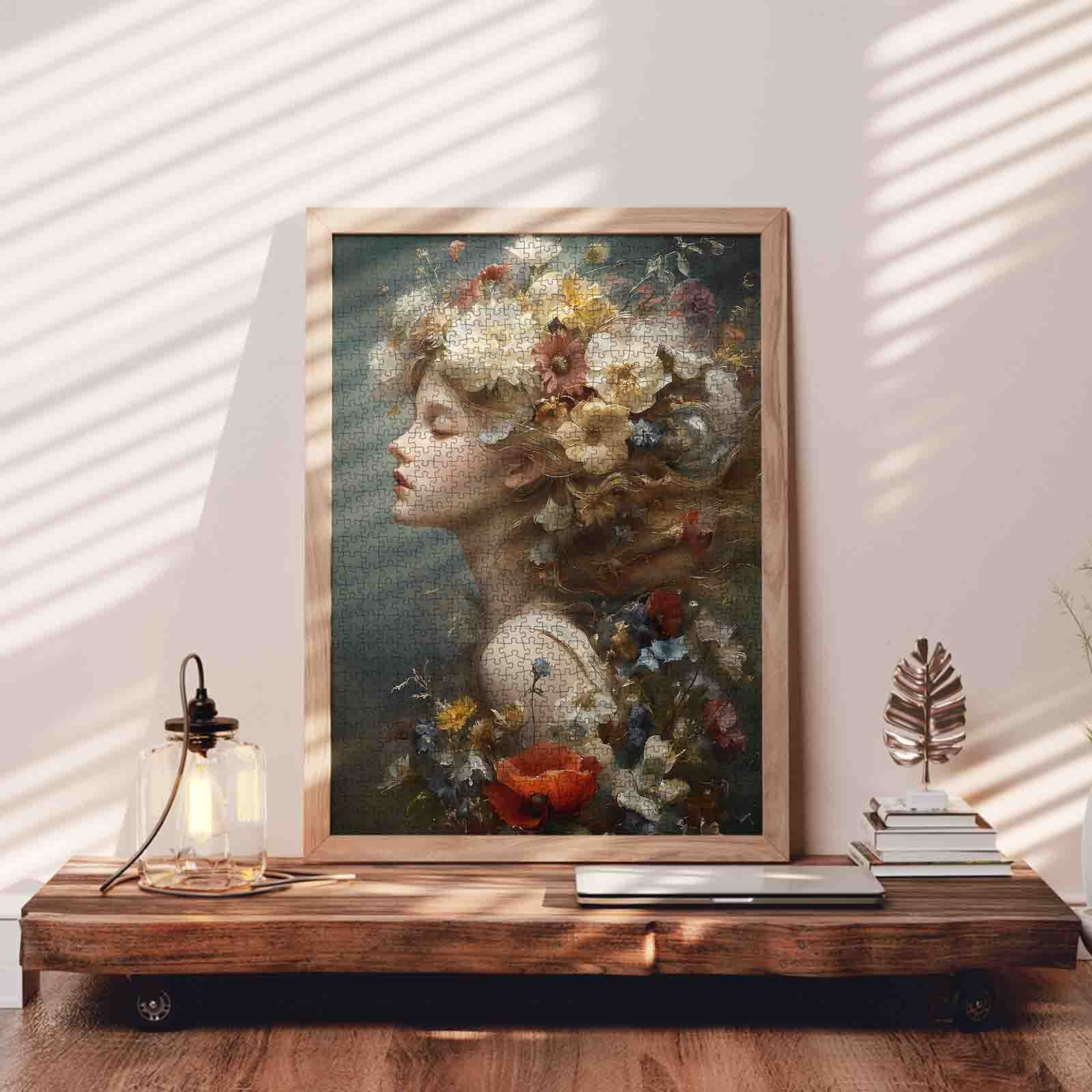 Floral Muse Portrait Fantasy Jigsaw Puzzle