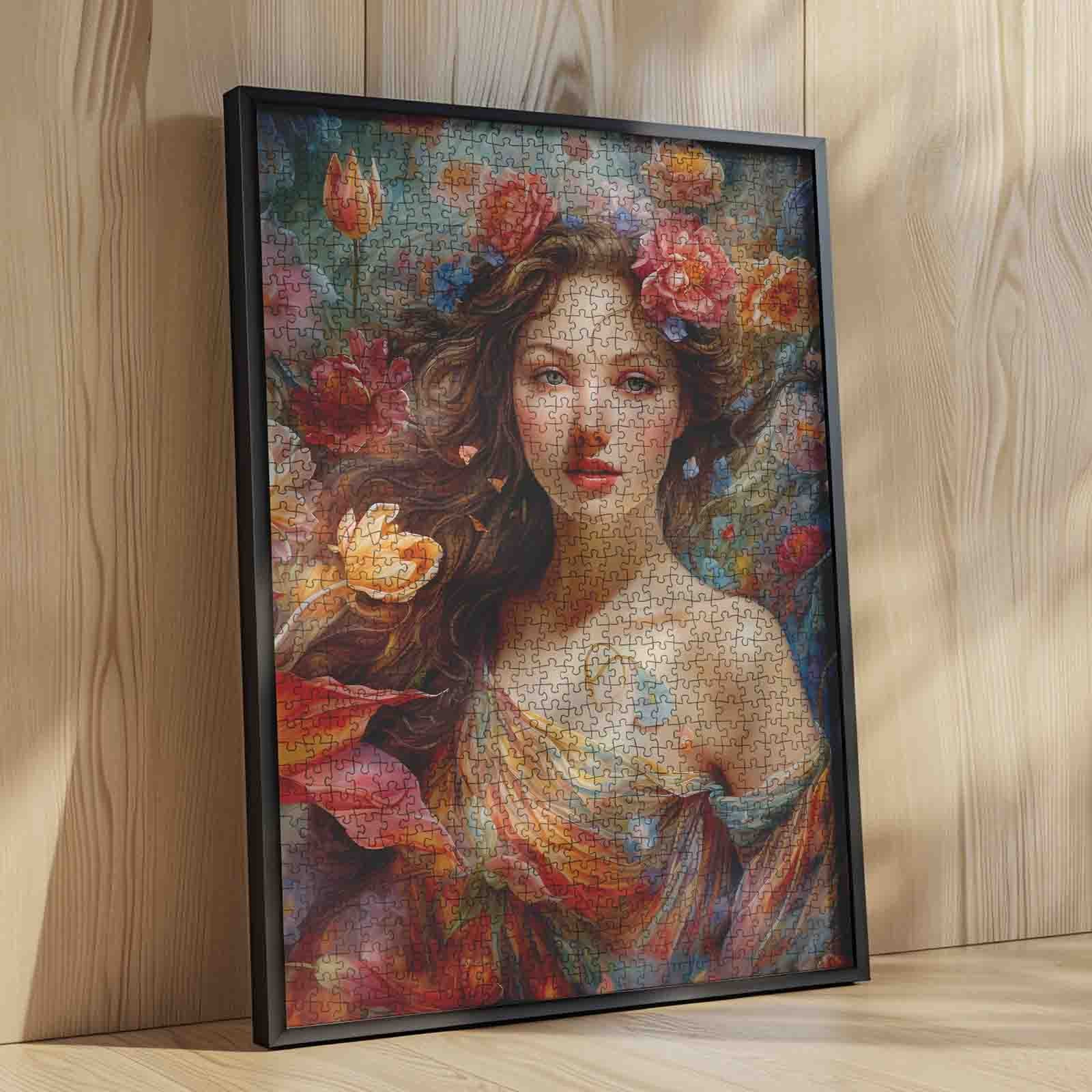 Floral Muse Portrait Jigsaw Puzzle