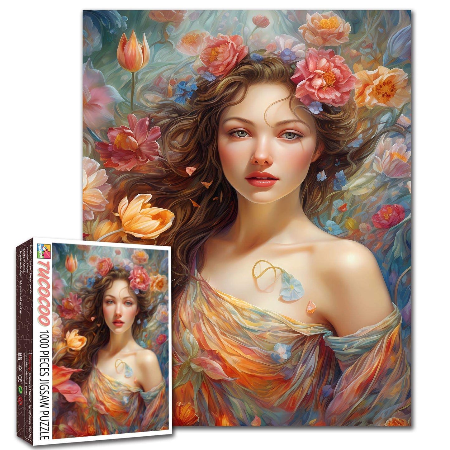 Floral Muse Portrait Jigsaw Puzzle