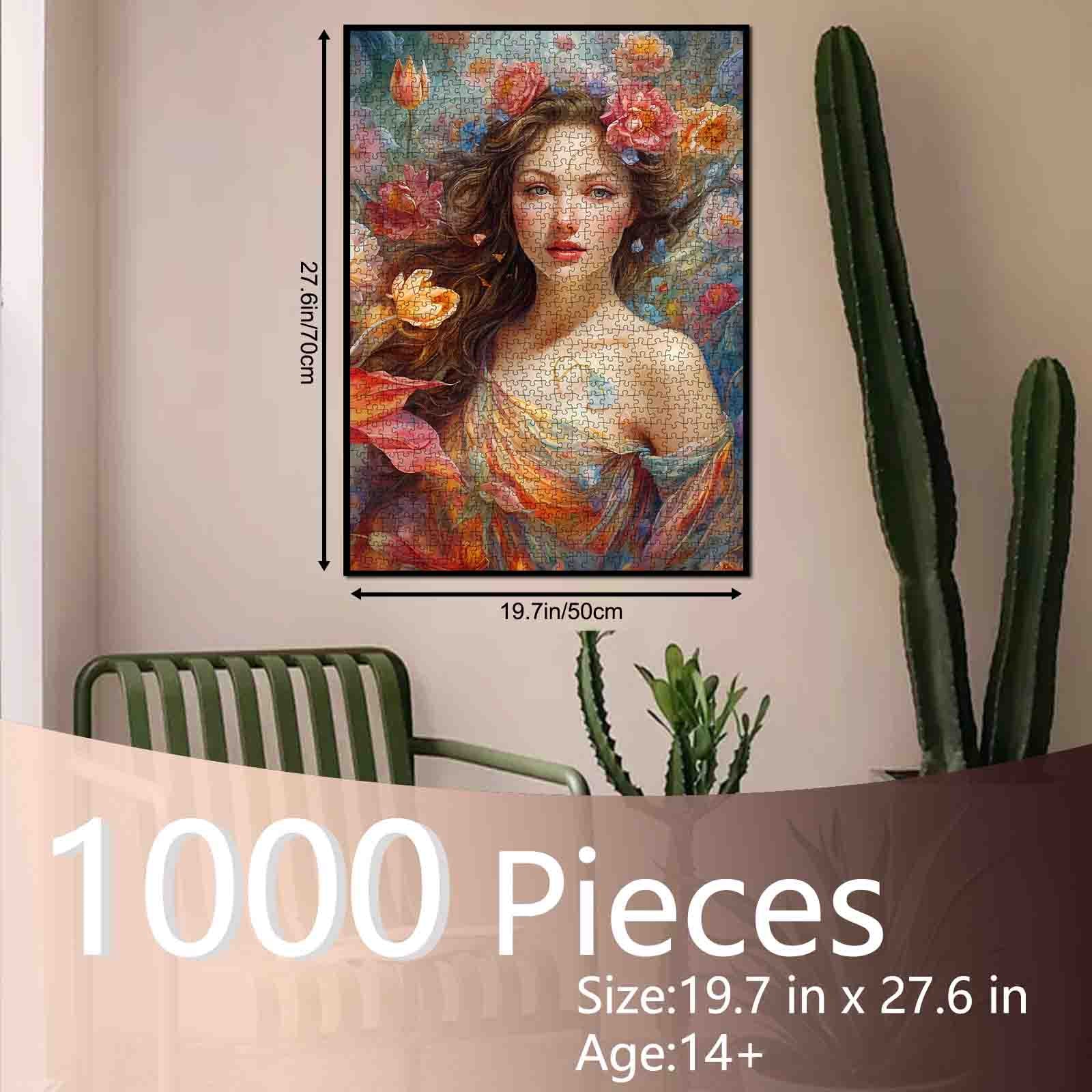 Floral Muse Portrait Jigsaw Puzzle