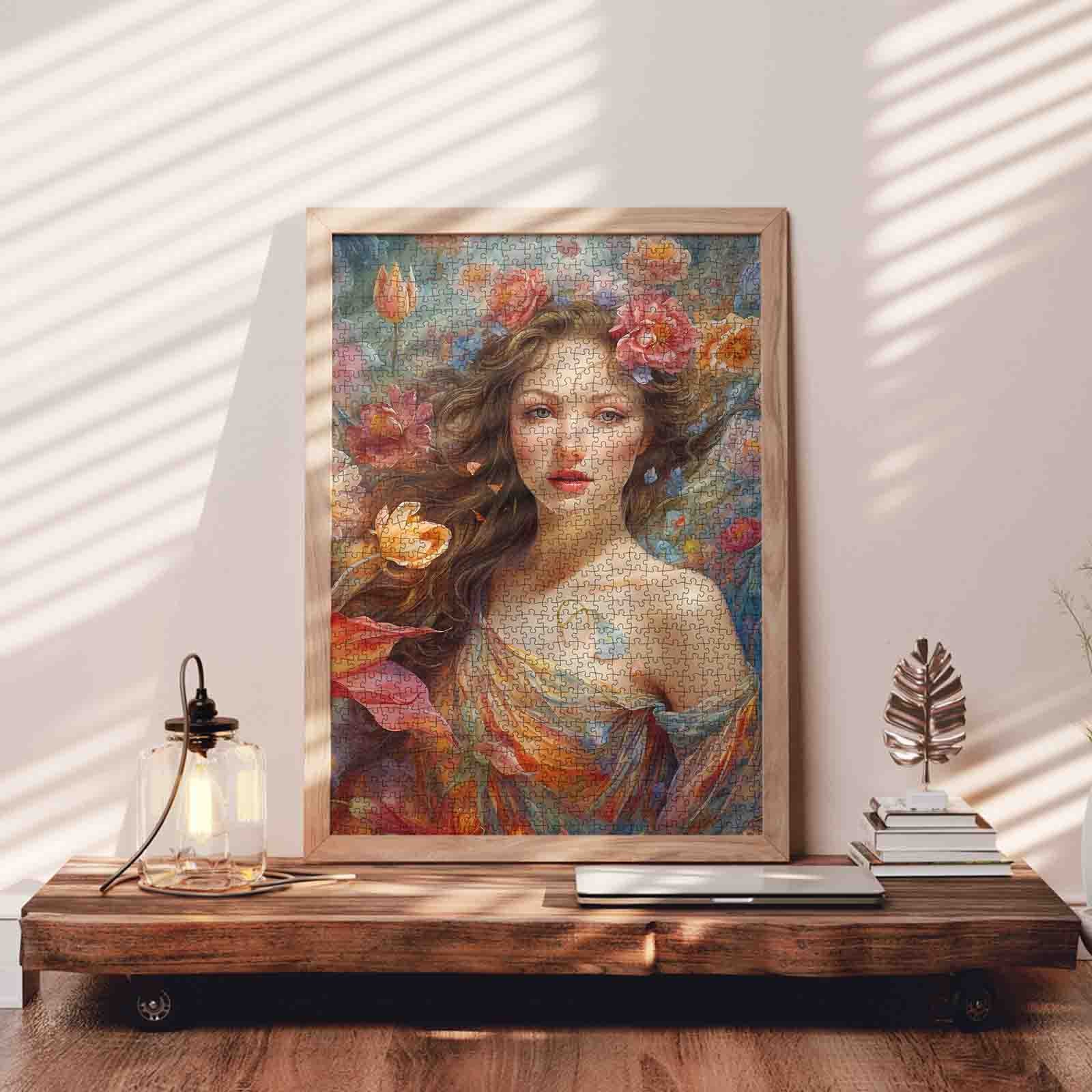 Floral Muse Portrait Jigsaw Puzzle