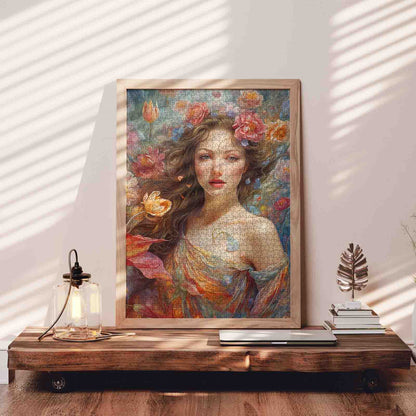 Floral Muse Portrait Jigsaw Puzzle