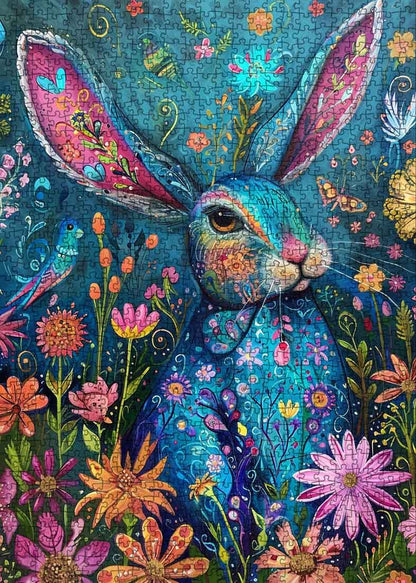 Floral Rabbit Jigsaw Puzzle