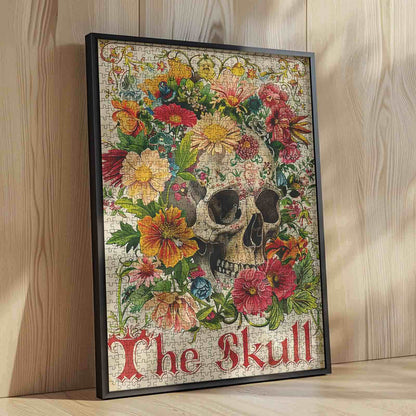 Floral Skull Vintage Style Jigsaw Puzzle