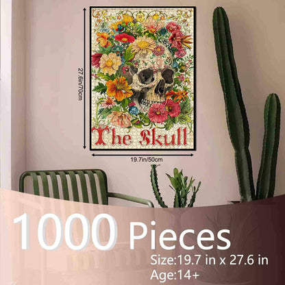 Floral Skull Vintage Style Jigsaw Puzzle