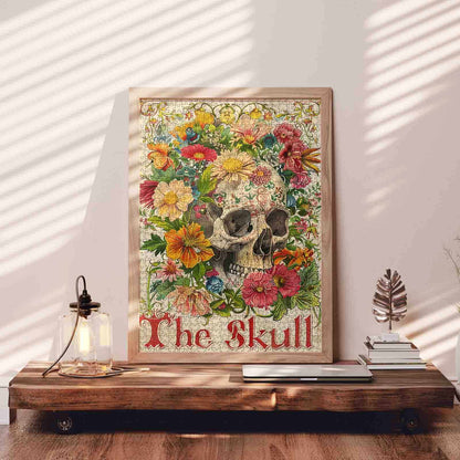 Floral Skull Vintage Style Jigsaw Puzzle