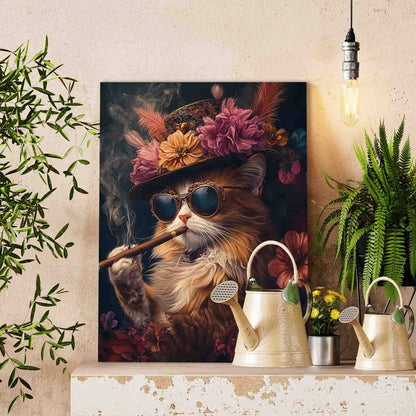 Floral Aristocat Portrait Paint by Numbers