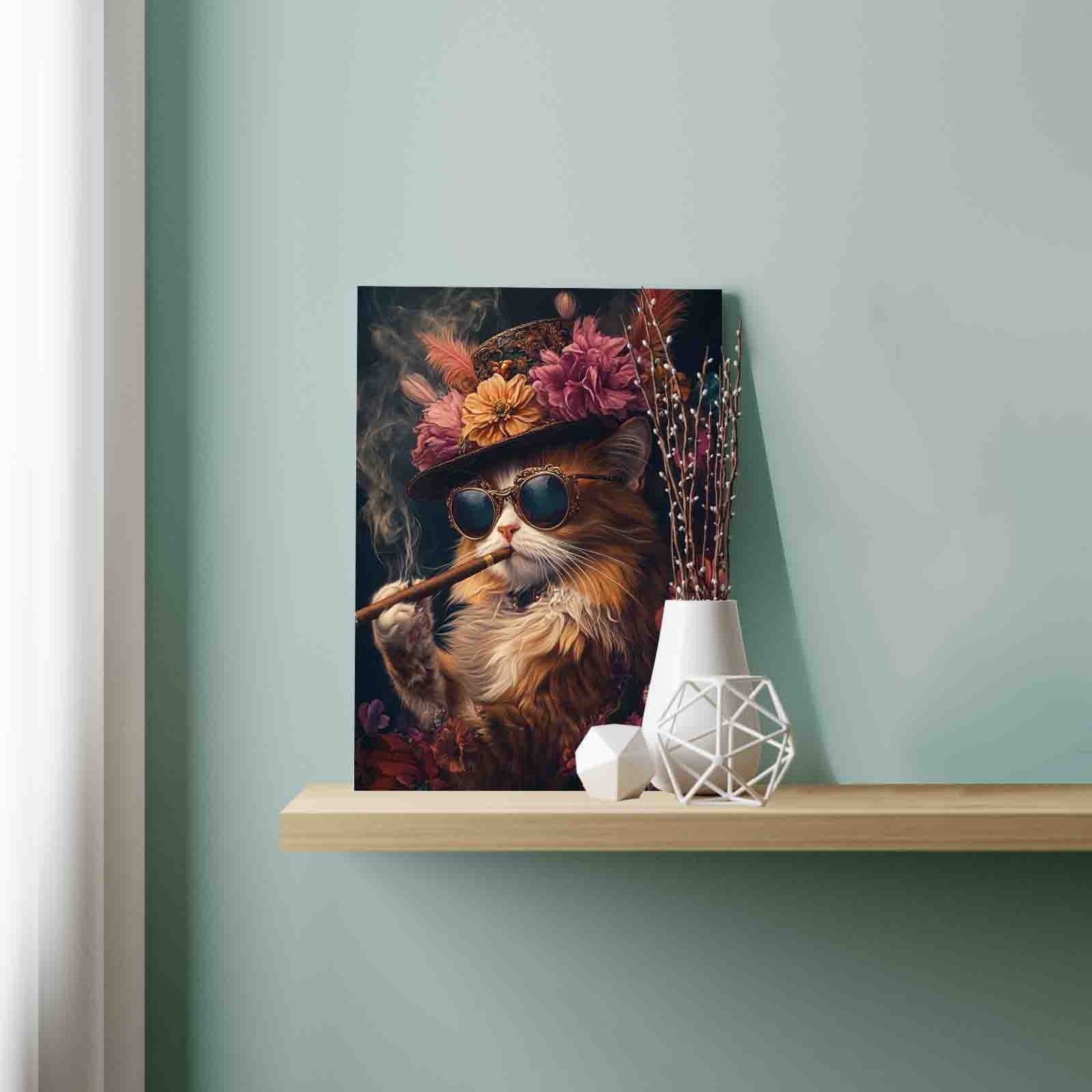 Floral Aristocat Portrait Paint by Numbers