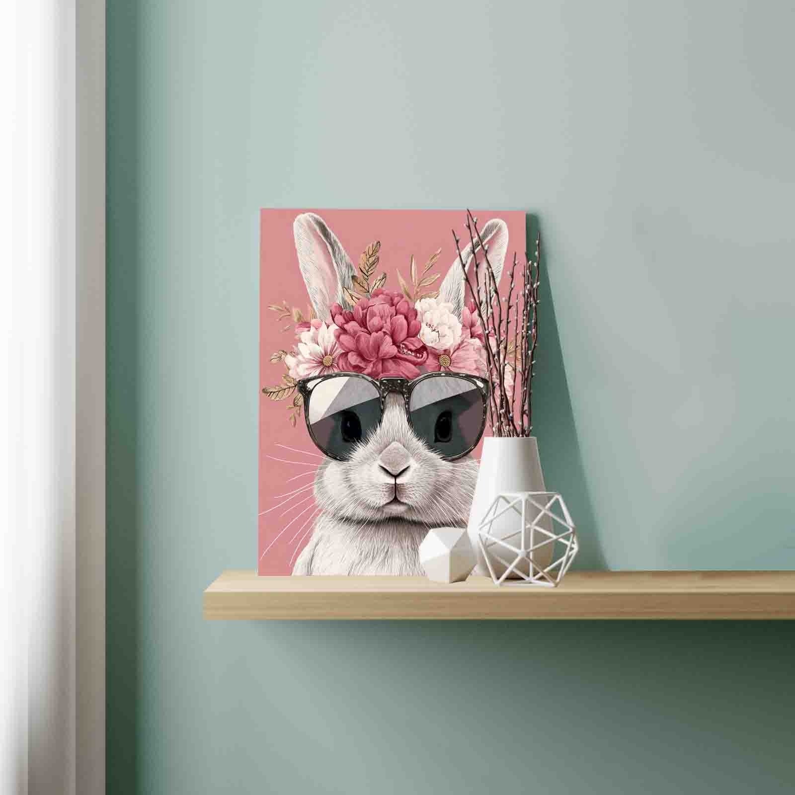 Floral Cool Bunny Paint by Numbers
