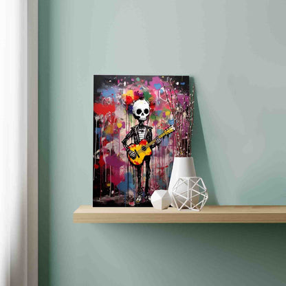 Floral Skull Guitarist paint by numbers