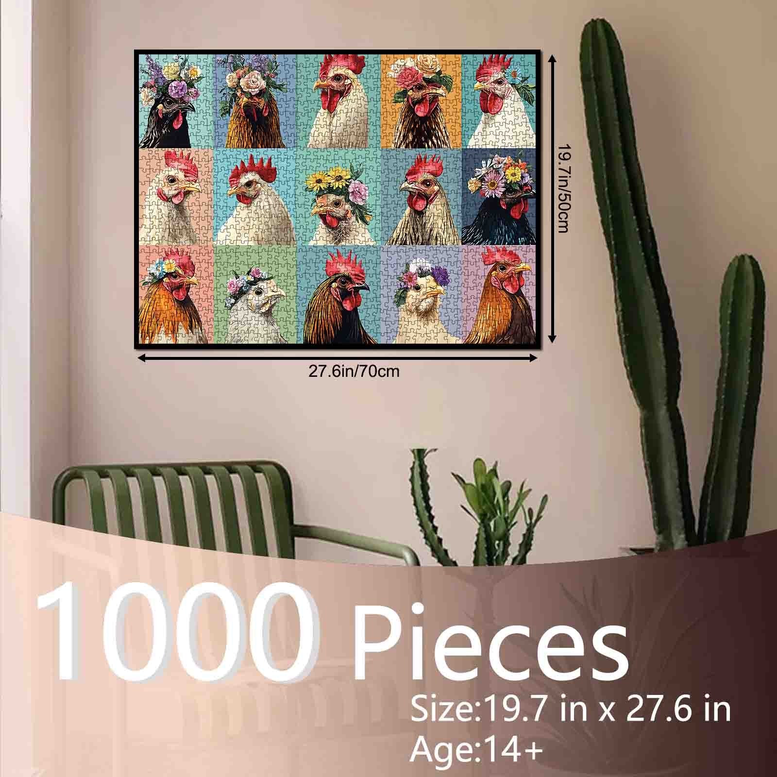 Flower Crown Chickens Jigsaw Puzzle