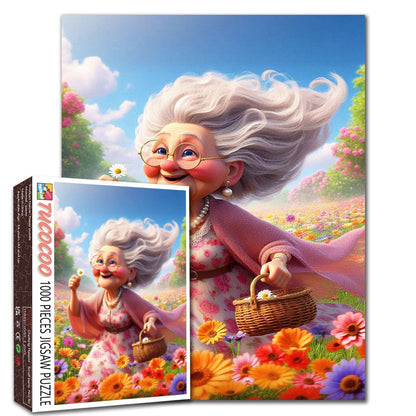 Flower Field Grandma Jigsaw Puzzle