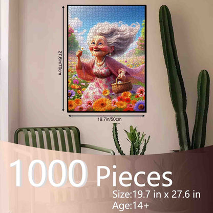 Flower Field Grandma Jigsaw Puzzle