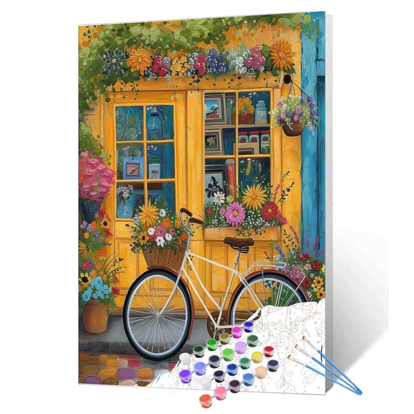 Flower Shop Bicycle Paint by Numbers