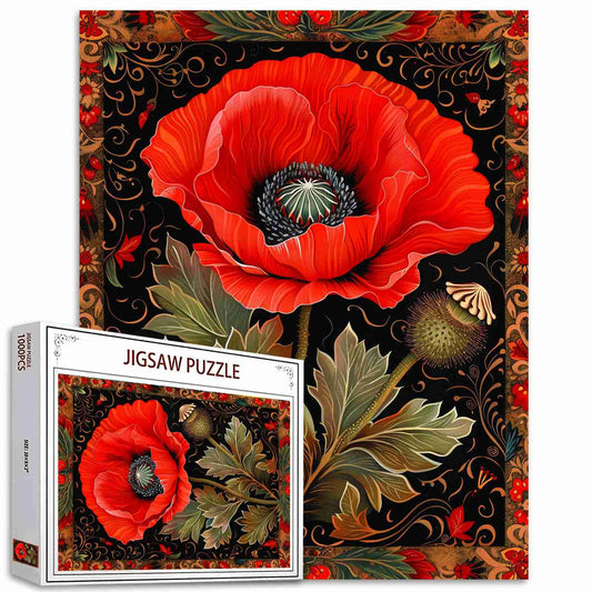 Elegant Red Poppy Jigsaw Puzzle