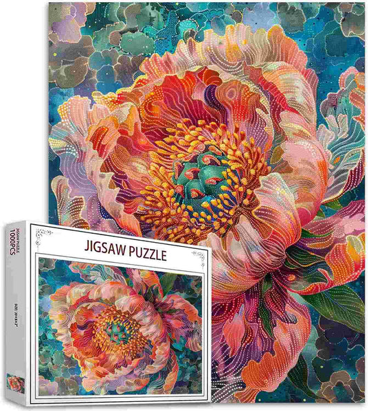 Vibrant Peony Flower Jigsaw Puzzles