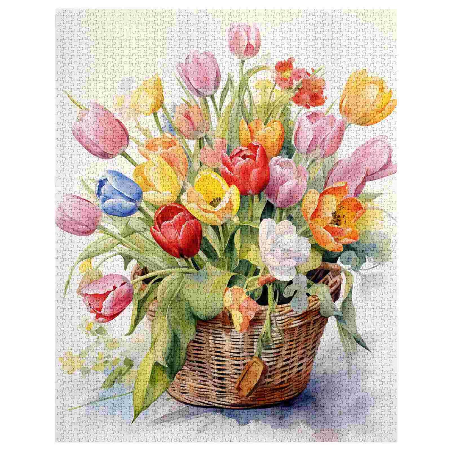 Colorful Tulips Basket Jigsaw Puzzles