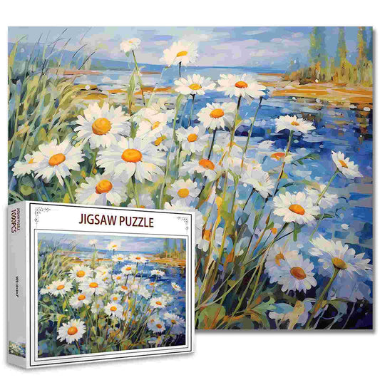 Daisies by the River Jigsaw Puzzles